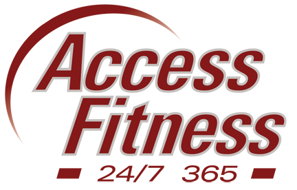 Logo for Access Fitness in Missoula with open 24 hours a day, 7 days as week and 365 days a year.